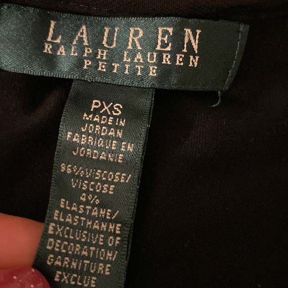 Lauren by Ralph Lauren Sleeveless Black Top w. Ruffle Size PXS Stretch - Picture 10 of 11